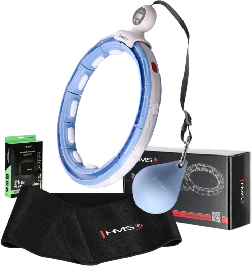 Massagemæssig smart hula hoop med vægt og tæller + slankende neoprenbælte HMS