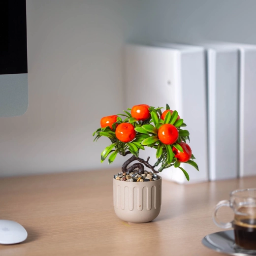 Kunstig dekorativ plante med sydlige frugter 18 × 18 cm - 1 stk.