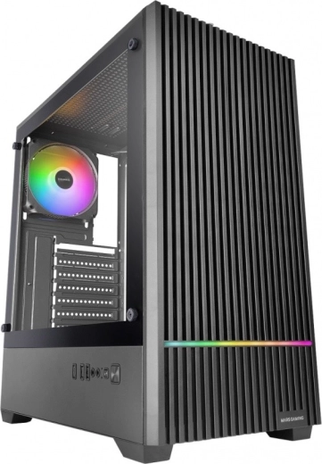 Mars Gaming MC-Quantum sort gaming PC-kabinet ATX med 4 blæsere