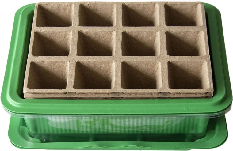 Minidrivhus med såbakke i papir, 12 felter, 3 sæt