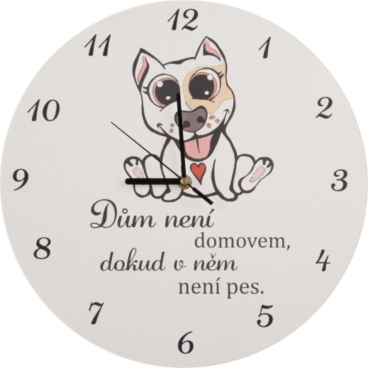 Vægur DOG HOME hvid 34 cm