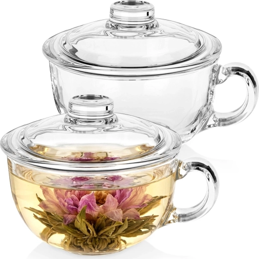 Glaskrus med låg 520 ml – sæt med 2 stk.