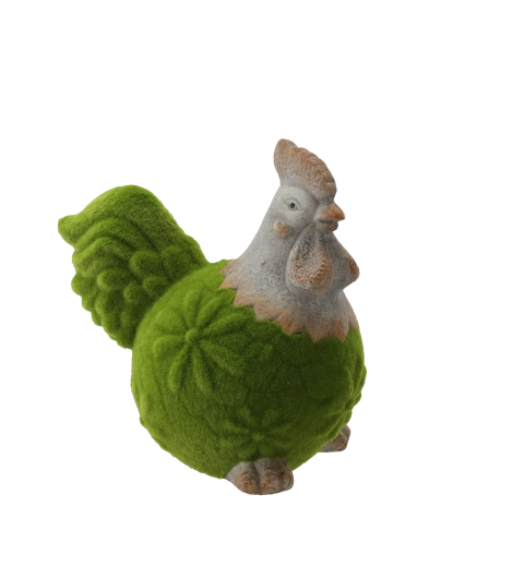 Påskefigur af grøn keramikhøne 23,5 × 15,5 × 23,5 cm