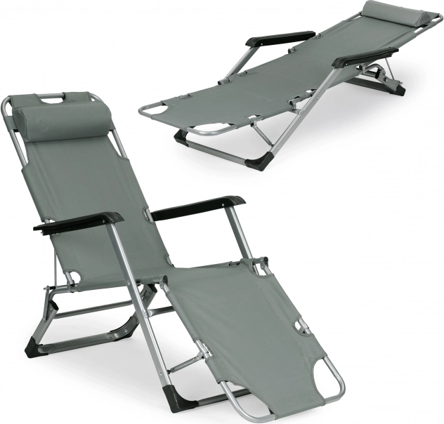 Sammenklappelig strandstol 2-i-1