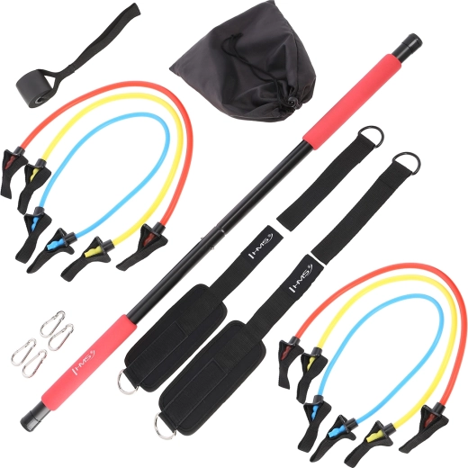 Pilatesstang med sæt af expanderbånd HMS DC31