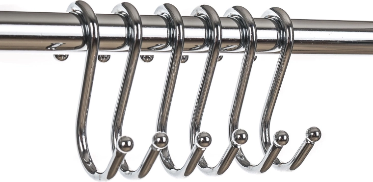 Sæt S‑kroge til ophængsstang VARIELLA, 6 stk., krom