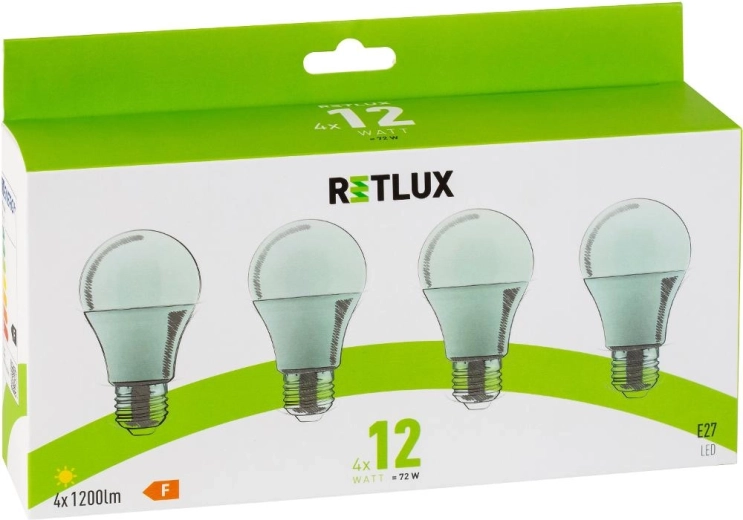 LED-pære RETLUX A60 E27 12 W varm hvid - 4 stk.