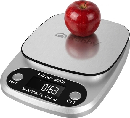 Ruhhy digital køkkenvægt 5 kg (0,1 g) i rustfrit stål