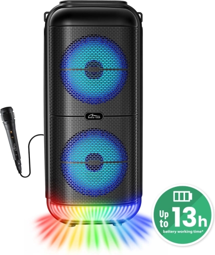 Bærbar Bluetooth-højttaler MEDIA-TECH Power Audio MT3183 med karaoke og LED-belysning