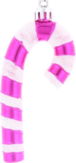 Sæt med 4 juleornamenter sukkerrør 9 cm lyserød