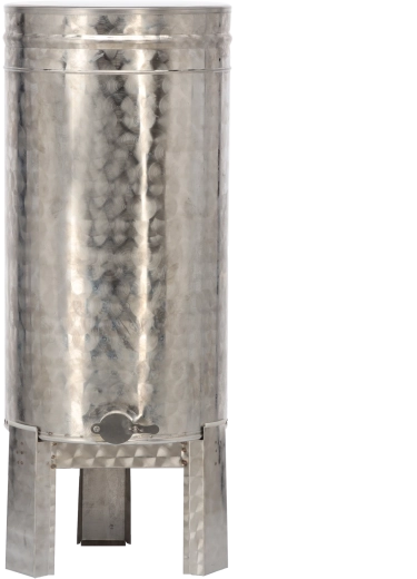 Rustfri honningtank 100 l med stativ, ventil og låg