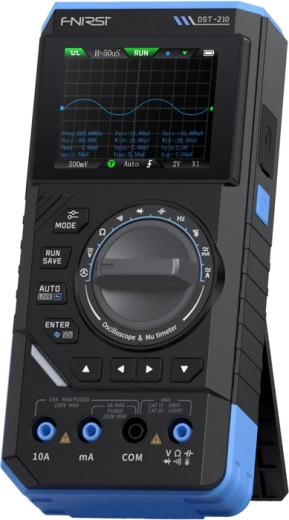 Fnirsi dst-210 håndholdt digitalt multimeter 3-i-1 med oscilloskop og signalgenerator