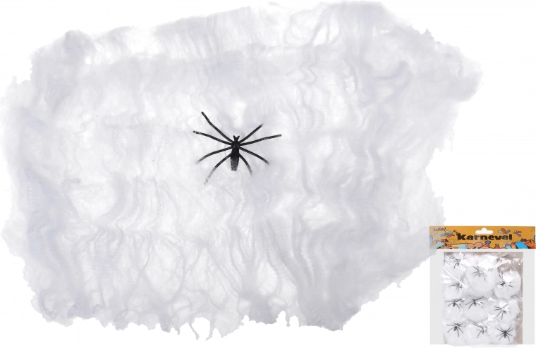Karnevalsæt Edderkoppespind med Edderkop
