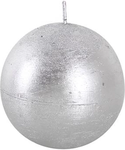 Rustik rund lys 8 cm sølvfarvet