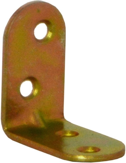 Vinkelbeslag med præg 30 × 18 × 2 mm, gul galvanisering