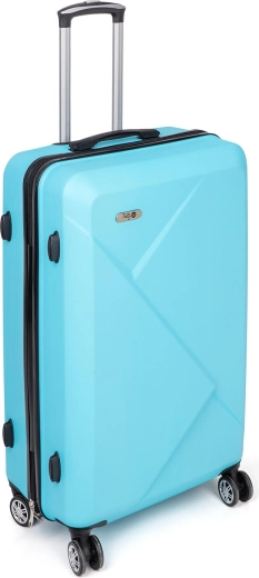 Rejsekuffert i hård skal 68 cm lyseblå med 360° hjul og TSA-kodelås