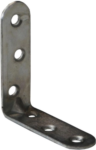 Monteringsvinkel med præget forstærkning 60 × 18 × 2 mm, hvidt galvaniseret, 15 stk
