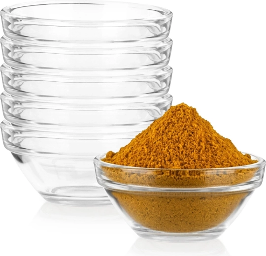 Vilde glas-skåle til dip 80 ml, 6 stk., 7,5 cm