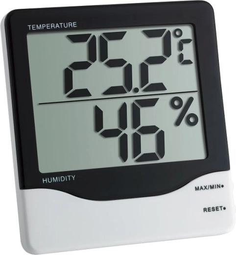 Digitalt termometer med hygrometer TFA, sort-hvidt