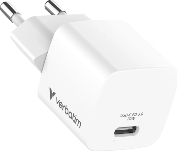 Verbatim mini GaN-oplader 20 W USB‑C PD 3.0