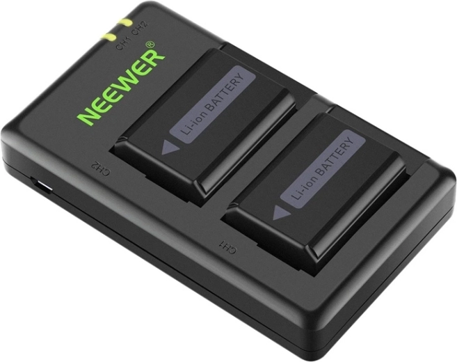Neewer sæt 2× Sony NP-FW50-batterier og dual USB-oplader