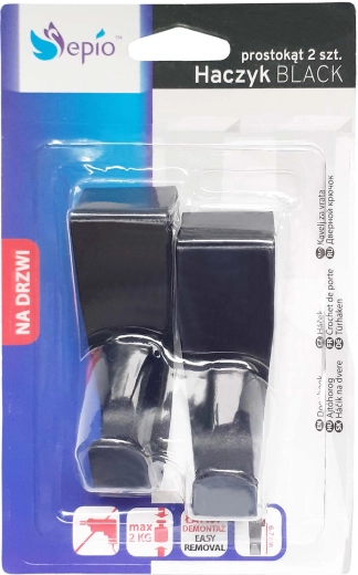 Rustfri krog til skuffe, sort, 2 stk.