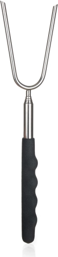 Teleskopisk grillgaffel i rustfrit stål med PVC-håndtag 24–86 cm