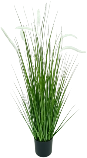 Kunstigt Pennisetum-græs i hvid potte, 90 cm