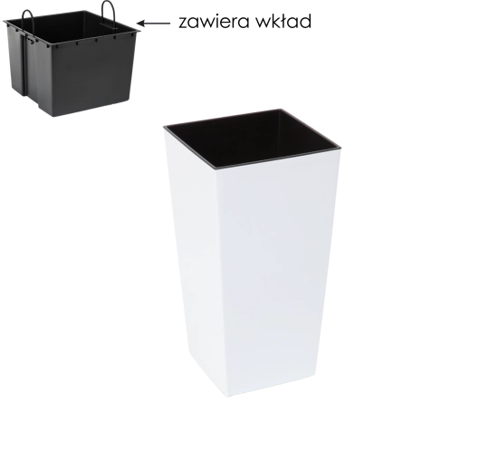 Finezja urtepotte 14 × 14 cm hvid med indsats Lamela