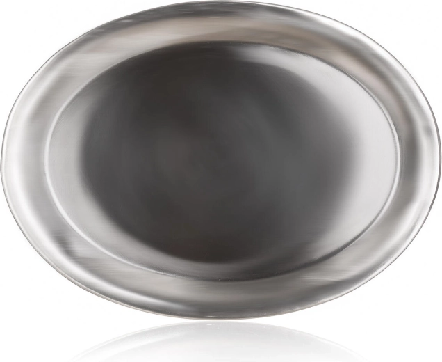 Oval Azora-serveringsbakke i rustfrit stål 25 × 19 cm, mat