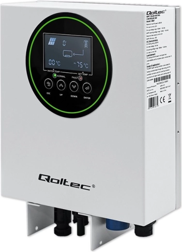 Solomformer til vandopvarmning Qoltec ECO Solar Boost med MPPT, BYPASS, LCD, Wi‑Fi (3 kW / 4 kW)