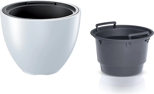 Blomsterkrukke med indsats 29,8 cm hvid HEOS