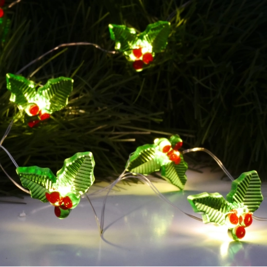 Lyskæde LED mistelten 20 LED på batteri, varm hvid, 2,2 m