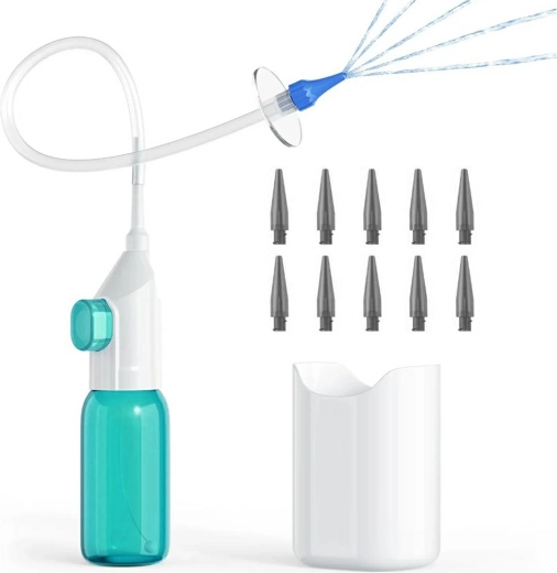 Øreskylleapparat med beholder og 10 mundstykker