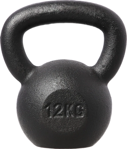 Støbejerns-kettlebell HMS 12 kg, sort