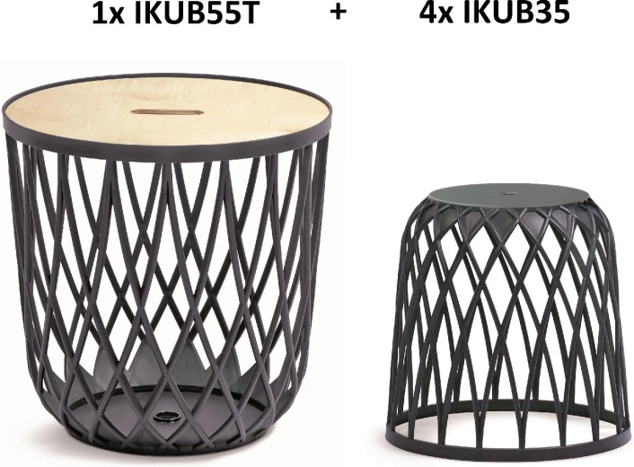 Sæt med universalkurve Uniqubo 4+1 – antracit