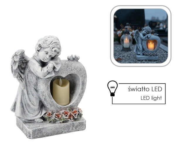 Engel hjerte med LED-lys dekoration