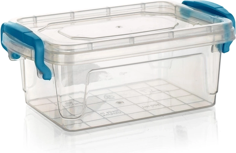 Plastboks GEMA 0,3 l med turkise håndtag