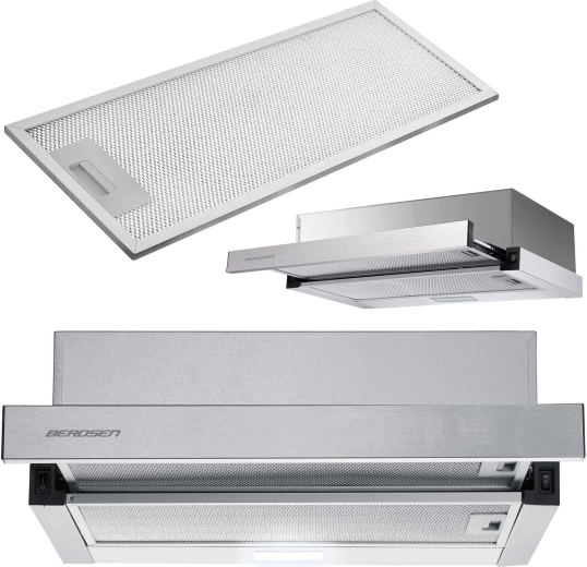 Teleskopisk køkkenemhætte BERDSEN BT-229 inox, 60 cm