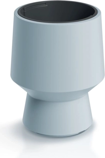 Blomsterkrukke med indsats 34,3 cm – lysegrå moderne plastkrukke til gulv, terrasse og altan