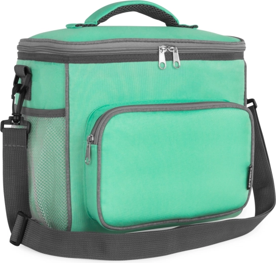 Mintfarvet køletaske KAMAJU 16 l med skulderrem