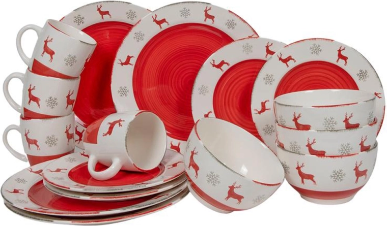 Spisestel med julemotiv, 16 dele
