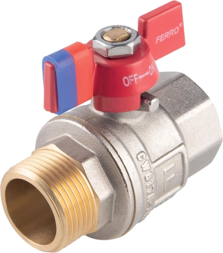 Fuldgennemløbs kuglehane med sommerfuglegreb ŠM 3/4