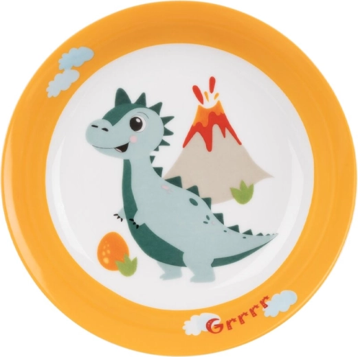 Dyb børneporcelænstallerken med DINO-motiv 19 cm