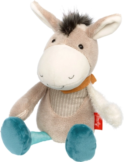 Sigikid pastel patchwork-æsel – første bamse 31 cm