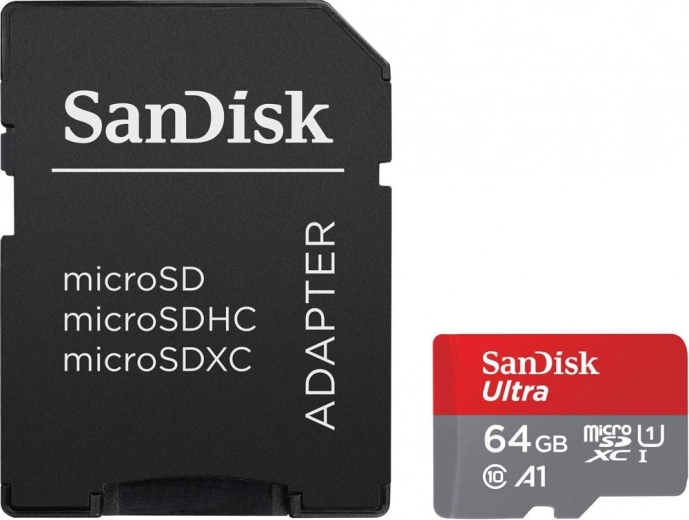 SanDisk Ultra microSDXC-kort 64GB A1 med adapter