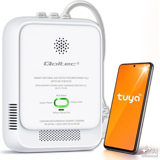 Smart detektor for lækage af naturgas CH4 med Wi‑Fi TUYA og LED‑alarm 85 dB
