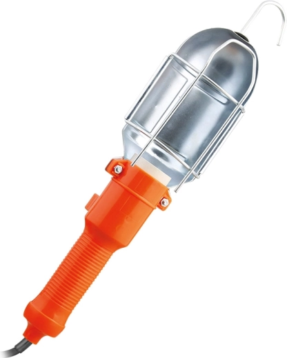 Solight montage-/arbejdslampe E27 med metalgitter, 5 m, orange