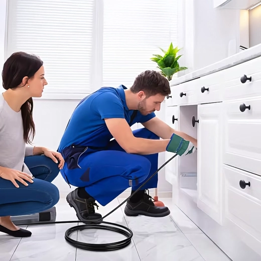 Rense-slange til afløb og kloak 20 m med adaptere til højtryksrensere