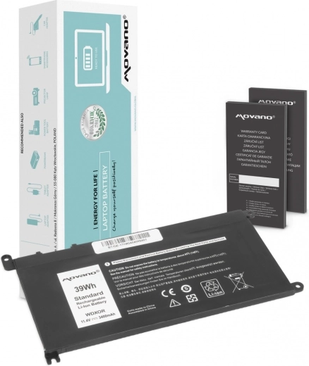 Movano batteri til Dell WDX0R bærbar 3400 mAh (39 Wh)